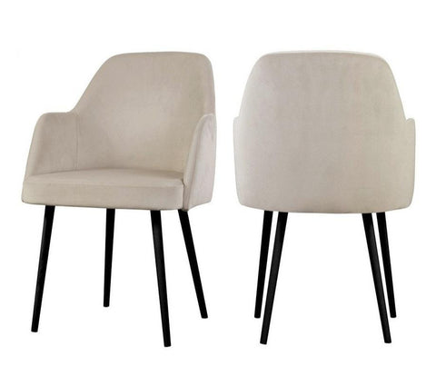 Mocate - Beige Modern Velvet Dining Chair, Set of 2-Chair Set-Belle Fierté