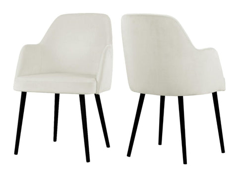 Mocate - Cream Modern Velvet Dining Chair, Set of 2-Chair Set-Belle Fierté