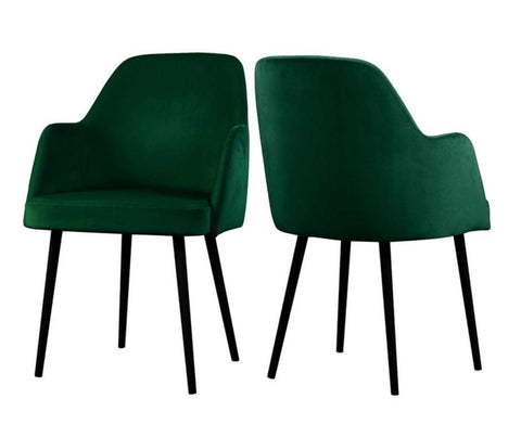 Mocate - Green Modern Velvet Dining Chair, Set of 2-Chair Set-Belle Fierté