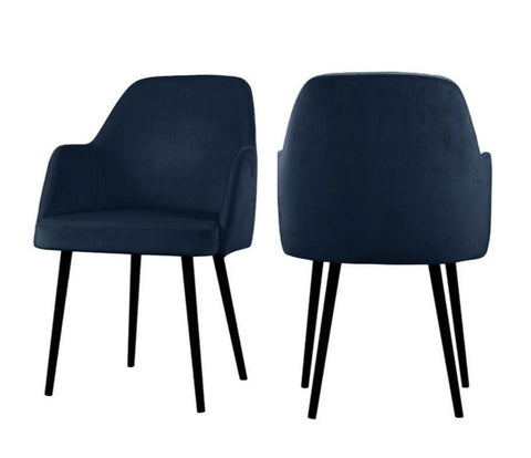 Mocate - Navy Blue Modern Velvet Dining Chair, Set of 2-Chair Set-Belle Fierté