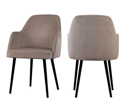 Mocate - Taupe Modern Velvet Dining Chair, Set of 2-Chair Set-Belle Fierté