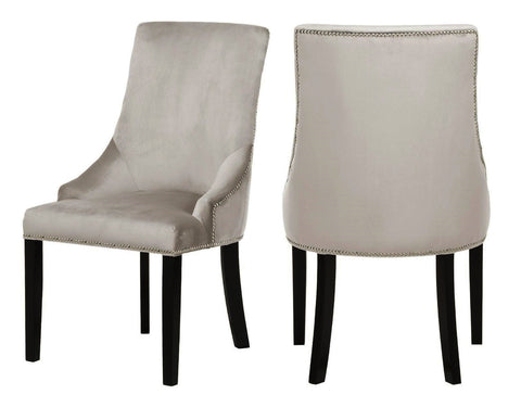 Moers - Taupe Velvet Dining Chair, Set of 2-Chair-Belle Fierté