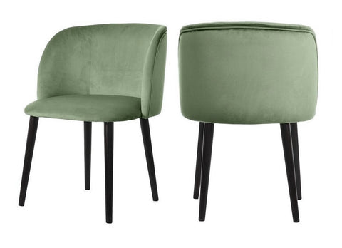 Mona - Sage Green Velvet Dining Chair , Set of 2-Chair Set-Belle Fierté