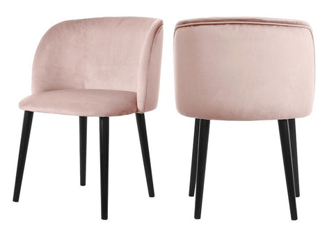 Mona - Baby Pink Velvet Dining Chair , Set of 2-Chair Set-Belle Fierté