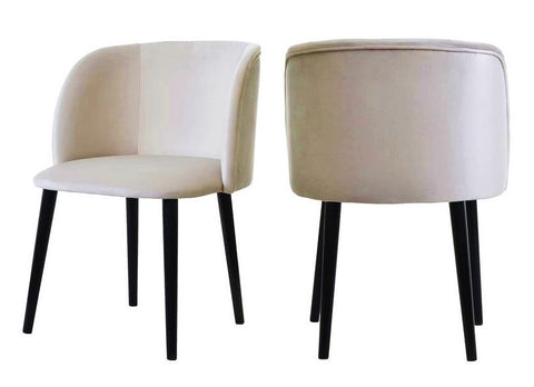 Mona - Beige Velvet Dining Chair , Set of 2-Chair Set-Belle Fierté