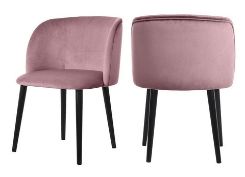 Mona - Dusty Pink Velvet Dining Chair , Set of 2-Chair Set-Belle Fierté