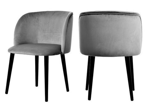 Mona - Grey Velvet Dining Chair , Set of 2-Chair Set-Belle Fierté