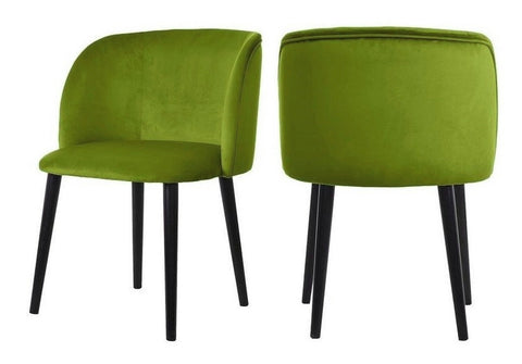 Mona - Lime Green Velvet Dining Chair , Set of 2-Chair Set-Belle Fierté