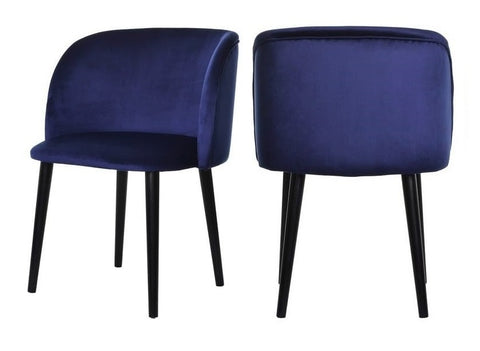 Mona - Navy Blue Velvet Dining Chair , Set of 2-Chair Set-Belle Fierté