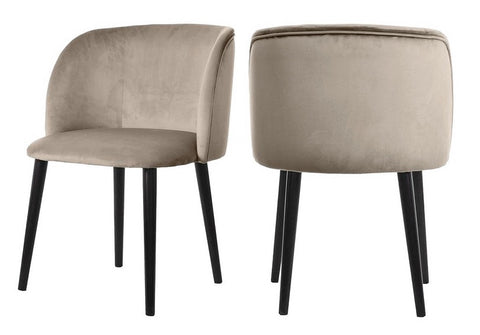 Mona - Taupe Velvet Dining Chair , Set of 2-Chair Set-Belle Fierté