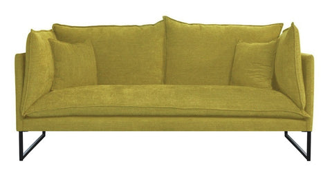 Mia - Modern Yellow Fabric Sofa, 2 Seater Sofa-Sofa-Belle Fierté