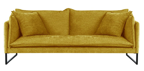 Mia - Modern Yellow Fabric Sofa, 3 Seater Sofa-Sofa-Belle Fierté