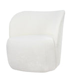 Chelsea - White Bouclé Armchair, Curved Accent Chair-Chair-Belle Fierté
