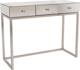 BERLIN- Luxury Mirror Glass Console Table, Chrome Base Glamour Console Table-Console table-Belle Fierté