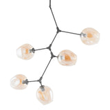 Ellie - Modern Glass Chandelier, 5 Light Large Ceiling Lamp-Ceiling Lamp-Belle Fierté