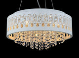 Emma- Elegant White Shade Ceiling Lamp, Luxury Crystal Chandelier-Ceiling Lamp-Belle Fierté