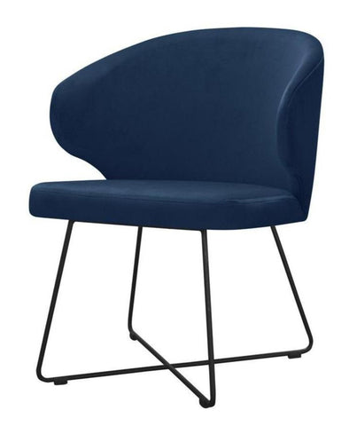 Jakobe - Modern Velvet Metal Base Dining Chair-Chair-Belle Fierté