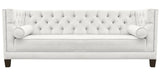 Amelia - Off-White Velvet 3 Seater Chesterfield Sofa-Sofa-Belle Fierté