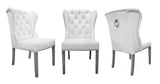 Ely - Off-White Velvet Knocker Glamourous Dining Chair, Set of 2-Chair Set-Belle Fierté