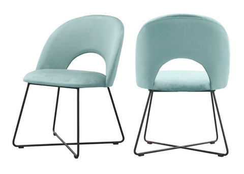 Palma - Mint Velvet Metal Base Dining Chair, Set of 2-Chair Set-Belle Fierté