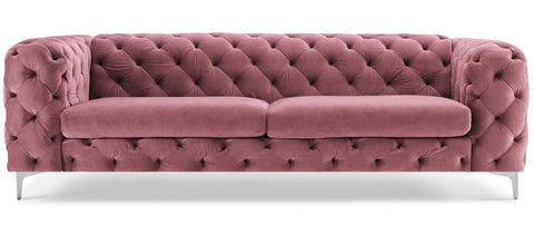 Paria - Pink Contemporary Chesterfield 3 Seater Velvet Sofa-Sofa-Belle Fierté