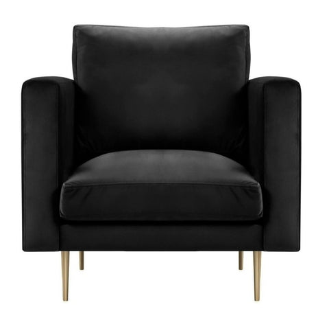 Presto - Black Contemporary Velvet Armchair-Armchair-Belle Fierté