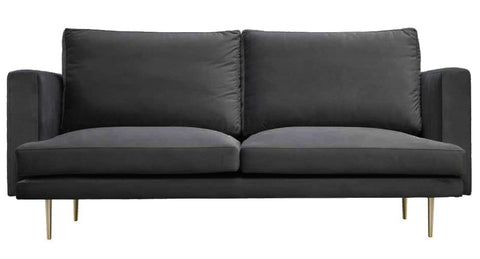 Presto - Charcoal Velvet Modern 3 Seater Sofa-Sofa-Belle Fierté
