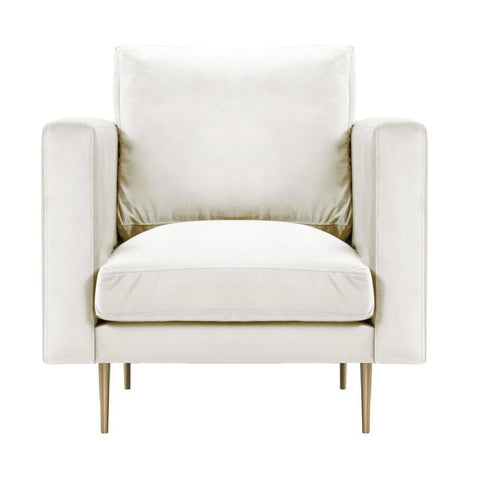 Presto - Cream Contemporary Velvet Armchair-Armchair-Belle Fierté