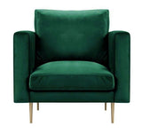 Presto - Green Contemporary Velvet Armchair-Armchair-Belle Fierté