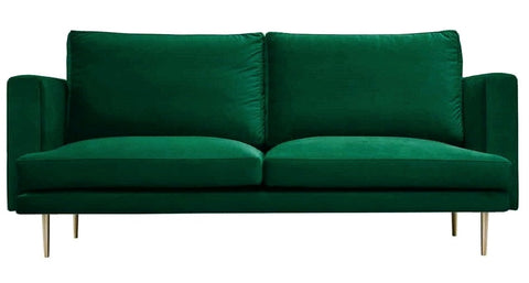 Presto - Green Velvet Modern 3 Seater Sofa-Sofa-Belle Fierté
