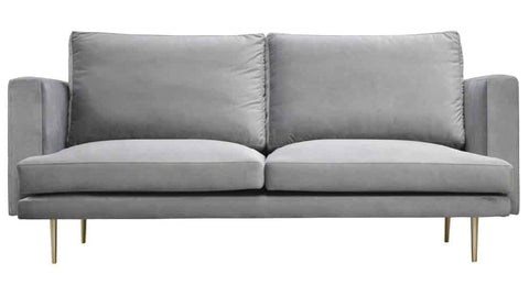 Presto - Grey Velvet Modern 3 Seater Sofa-Sofa-Belle Fierté
