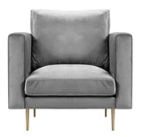 Presto - Grey Contemporary Velvet Armchair-Armchair-Belle Fierté