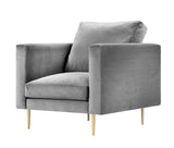 Presto - Grey Contemporary Velvet Armchair-Armchair-Belle Fierté