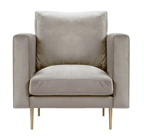 Presto - Mink Contemporary Velvet Armchair-Armchair-Belle Fierté