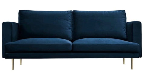 Presto - Navy Blue Velvet Modern 3 Seater Sofa-Sofa-Belle Fierté