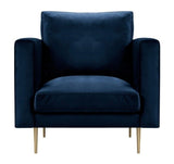 Presto - Navy Blue Contemporary Velvet Armchair-Armchair-Belle Fierté