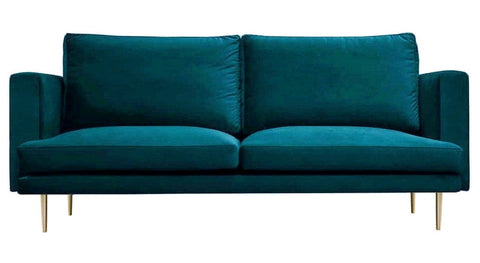 Presto - Teal Velvet Modern 3 Seater Sofa-Sofa-Belle Fierté
