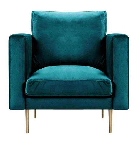 Presto - Teal Contemporary Velvet Armchair-Armchair-Belle Fierté