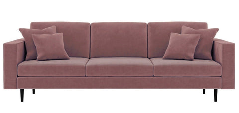 Pria - Pink Velvet Modern 4 Seater Sofa-Sofa-Belle Fierté
