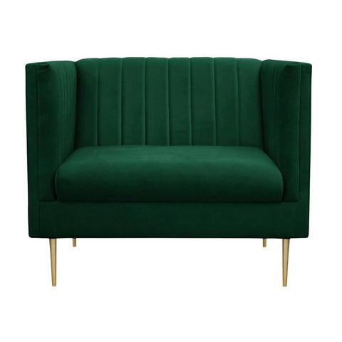 Prima - Green Velvet Armchair-Armchair-Belle Fierté
