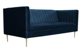 Prima - Navy Blue Modern Velvet Sofa-Sofa-Belle Fierté