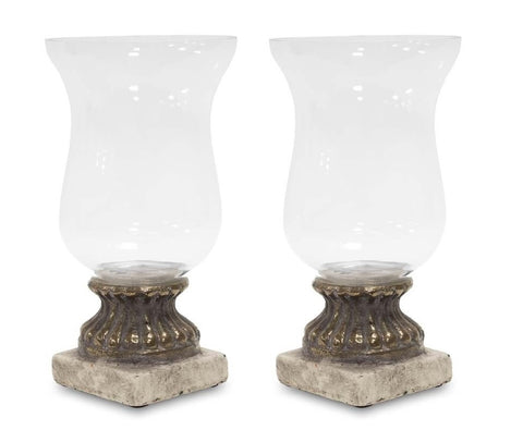 Clara - Pair of Glass Candle Holders, Chic Home Decoration-Christmas Decorations-Belle Fierté