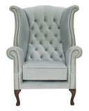 Queen Anne - Velvet Armchair-Armchair-Belle Fierté