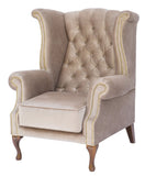 Queen Anne - Velvet Armchair-Armchair-Belle Fierté