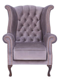 Queen Anne - Velvet Armchair-Armchair-Belle Fierté