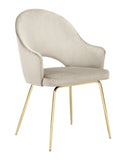 Rosario - Gold Leg Velvet Dining Chair-Chair-Belle Fierté