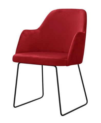 Savoy - Contemporary Metal Base Velvet Dining Chair-Chair-Belle Fierté