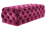 Rachel - Luxury Tufted Velvet Ottoman, Upholstered Bench, 120x50x50cm-Benches & Ottomans-Belle Fierté