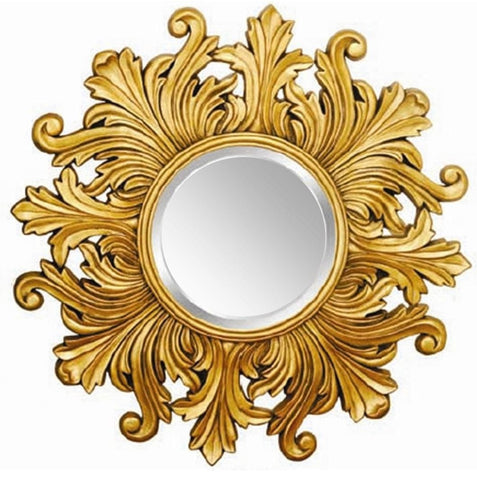 Antonio - Glamour Round Gold Mirror-Mirrors-Belle Fierté