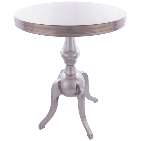 JERSEY- Luxury Chrome Base Round Side Table-Side Tables-Belle Fierté